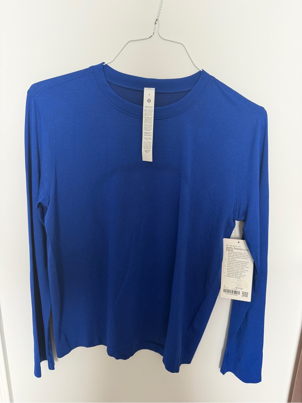Lululemon Swiftly Relaxed Long Sleeve Clubhouse Blue Jet Stream Size 4 NWT
